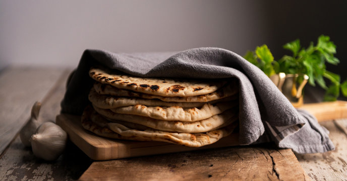 Pita on table 
