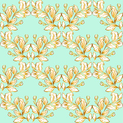 Vintage baroque pattern seamless vector in classic flower graphic style background for backdrop, template, cover page design, fabric,textile. Fashionable background,modern seamless pattern.Damask. 