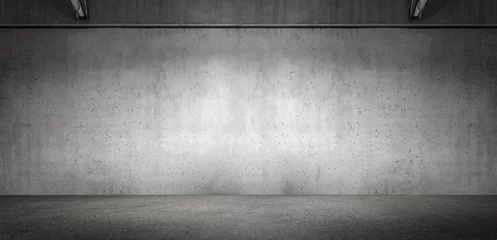 Foto op Canvas Wide Modern Subtle Exposed Concrete Wall Panoramic Garage Room Background © Bernulius