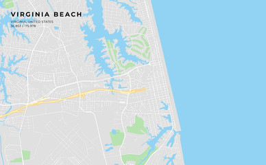 Printable street map of Virginia Beach, Virginia