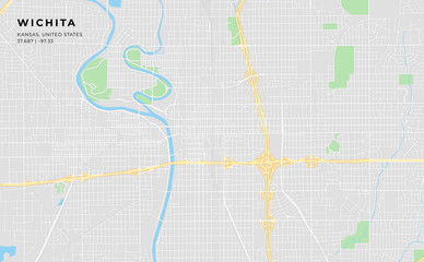 Printable street map of Wichita, Kansas
