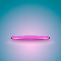 pedestal for the display of jewels, perfumery, shoes and other items. Gradient Background.