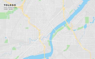Printable street map of Toledo, Ohio
