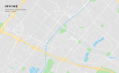 Printable street map of Irvine, California