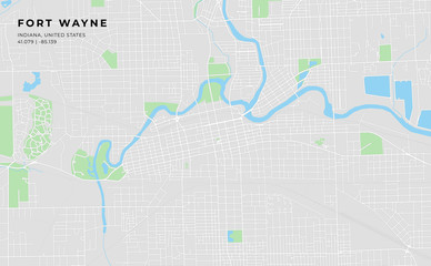 Printable street map of Fort Wayne, Indiana