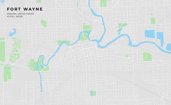 Printable street map of Fort Wayne, Indiana