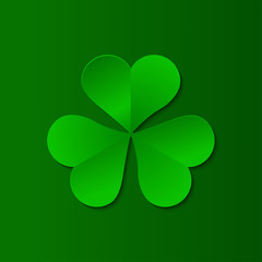Green clover trefoil symbol. Happy patricks day pictogram concept. Trendy symbol. Vector illustration.