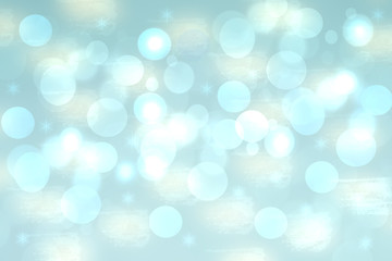 Abstract light blue texture and white bokeh lightening background. Beautiful backdrop.