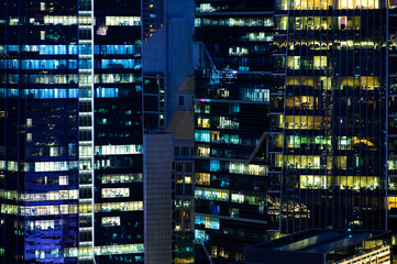 Fototapeta na wymiar Windows of buildings in Singapore
