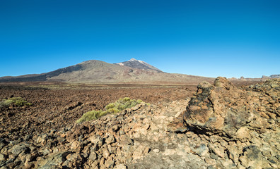 Pure volcanic panorama with El Teide mountain