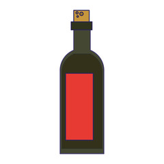 Wine bottle isolated blue lines