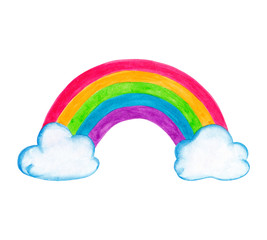 Cute watercolor rainbow illustration Hand drawn