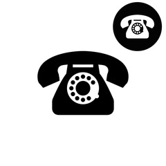 telephone  - white vector icon