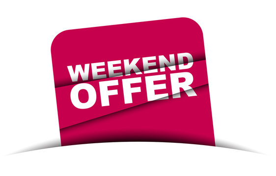 Red Vector Banner Weekend Offer