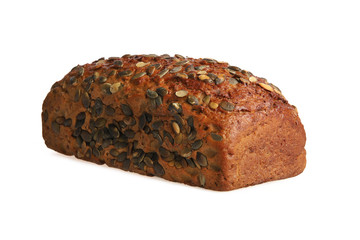 Körnerbrot isoliert auf weiß