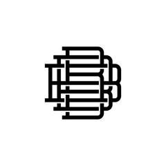 triple b monogram bbb letter hipster lettermark logo for branding or t shirt design