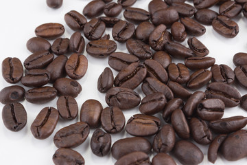 Stack of coffee beans