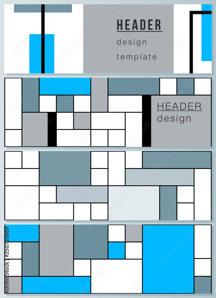 Poster the minimalistic vector illustration of the editable layout of headers, banner design templates. abs