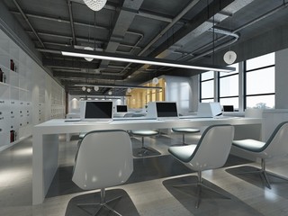 3d render working office