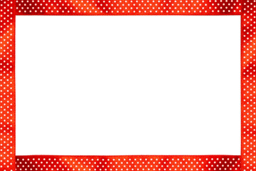 Red dotted ribbon frame on white background. Postcard with mockup concept