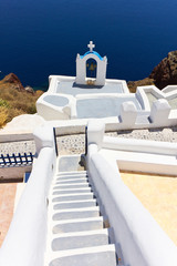 greek church bells in santorini greece