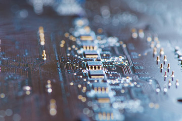 Chip on motherboard with golden contacts 