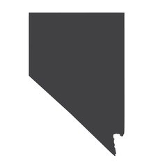 Vector Nevada Map silhouette. Isolated vector Illustration. Black on White background.