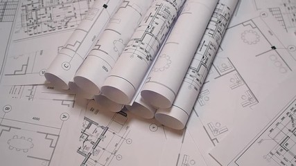 Architectural project. Engineering drawings and blueprint.	