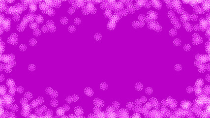 Abstract background with a variety of colorful snowflakes. Big and small.