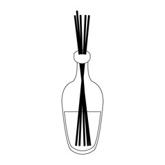 SPA oil bottle with sticks black and white