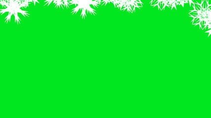 Abstract background with a variety of colorful snowflakes. Big and small.