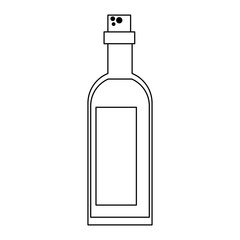 Wine bottle isolated black and white