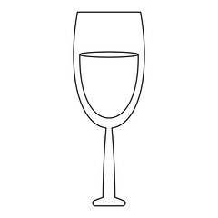 Wine glass cup isolated black and white