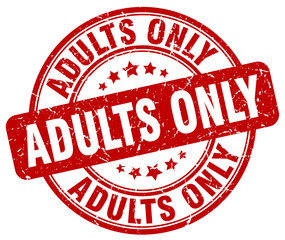 adults only red grunge stamp