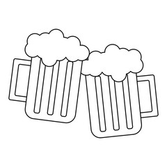 Beers cold cups black and white