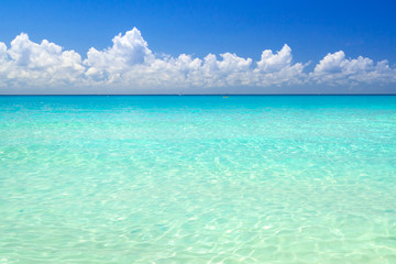 Amazing water of Caribbean Sea in Mexico