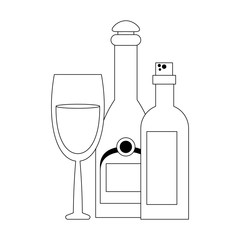 Bar drinks cups black and white