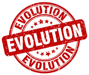 evolution red grunge stamp
