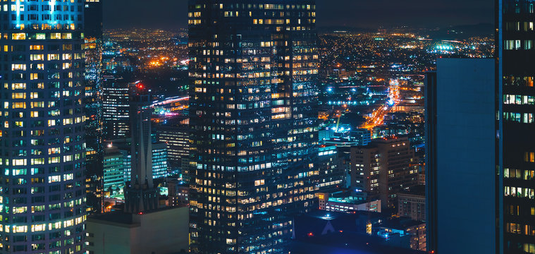 Fototapeta View of Downtown Los Angeles, CA buildings