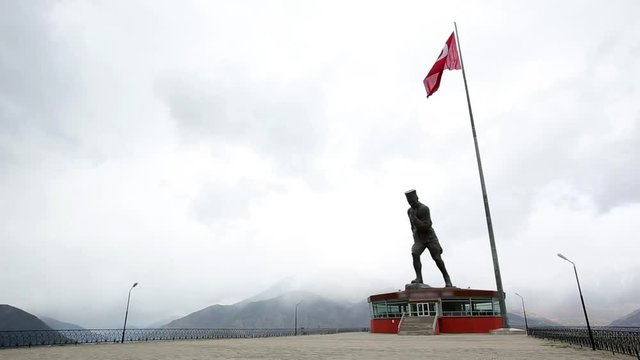 Mustafa Kemal Atat&uuml;rk and Turkish flag