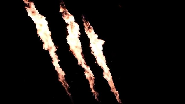 Three Fire Throwers Slow Motion