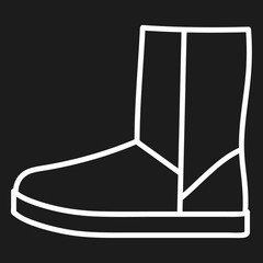 Women's shoe outlined icon in dark background
