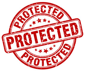 protected red grunge stamp