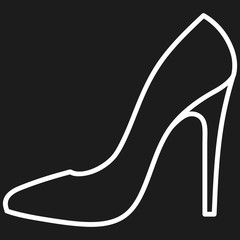 Women's shoe outlined icon in dark background