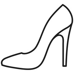 Women's shoe outlined icon in white background