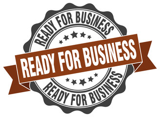ready for business stamp. sign. seal