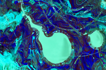 Abstraction of aquamarine paint