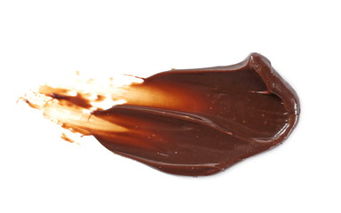 Cream chocolate spreading isolated on white background, with clipping path, top view