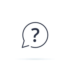 Question Mark icon vector. FAQ button for website, linear icon ui interface. Advice, ask, answer or assistance concept