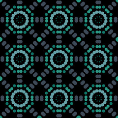 Seamless abstract pattern background with a variety of colored circles.